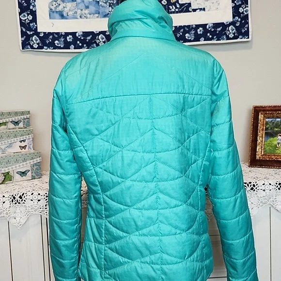 Columbia Women's White Out II Teal Puffer Jacket Size L Omni-Heat Thermal Lining - Picture 4 of 16